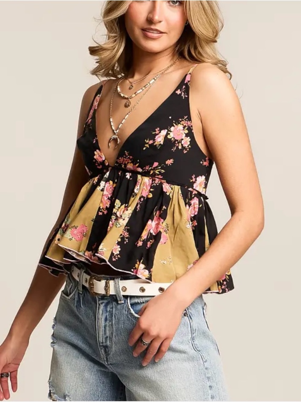 Free People Tillie Boho Babydoll Tank Top